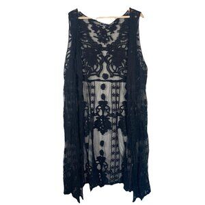 Womens Kimono One Size Whimsygoth Sheer Fairy Grunge Goth Floral Duster Boho